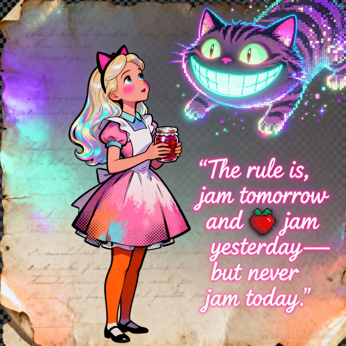 Alice with rose petal jam